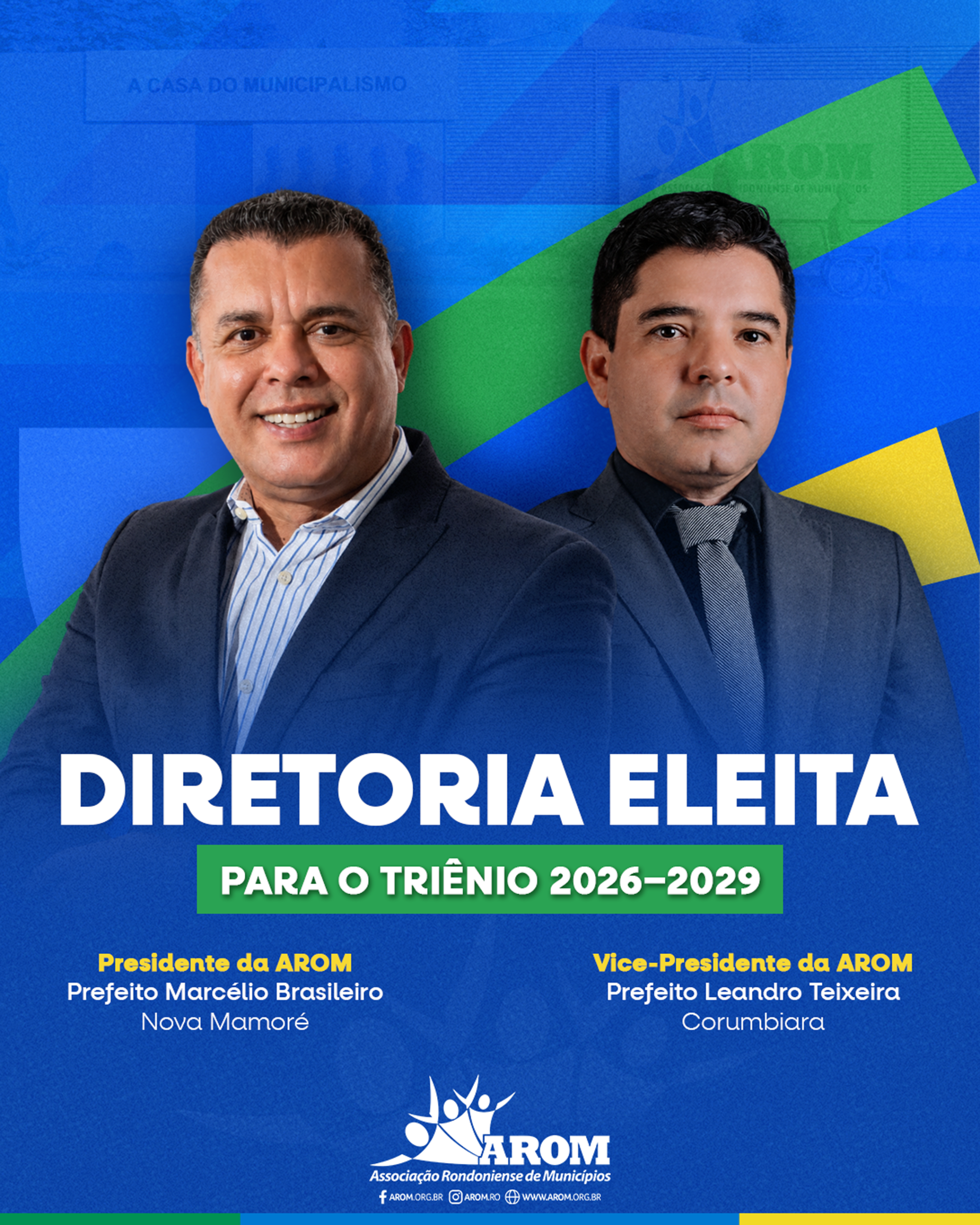 Arte oficial de divulgação da nova diretoria eleita da Arom. Foto por Divulgação