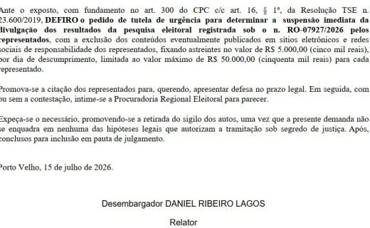 TRE barra divulgação de pesquisa que aponta Fúria em empate técnico na liderança após identificar graves inconsistências