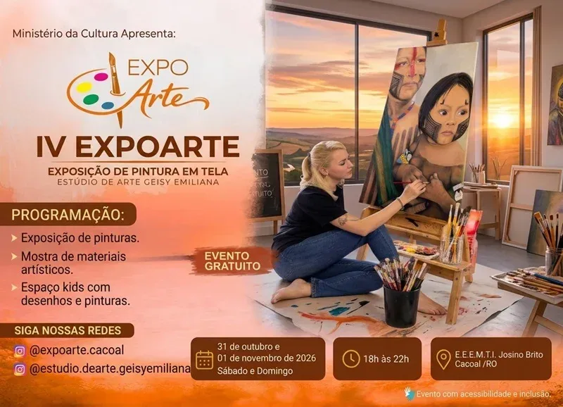 IV EXPOARTE reúne cerca de 150 obras de pintura em Cacoal nos dias 31 de outubro e 1º de novembro